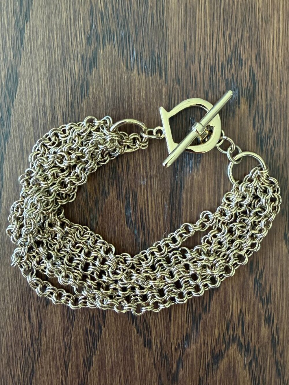 Etienne Aigner / AIGNER Gold-Tone Multi-Strand Chain Bracelet, 8”(L)